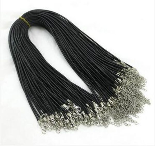 45 cm black wax leather snake necklace cord string rope wire extender chain with lobster clasp diy chains fashion jewelry component, Silver
45 cm black wax leather snake necklace cord string rope wire extender chain with lobster clasp diy chains fashion jewelry component, Silver