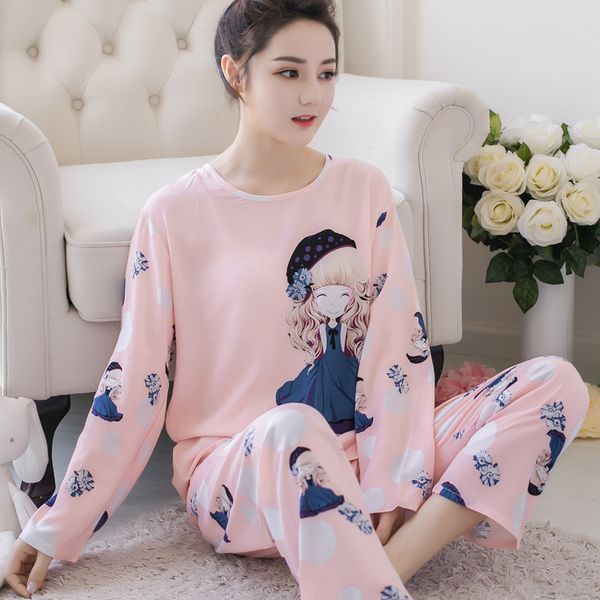 2018 new spring pajamas fashion casual printing long-sleeved pajamas sets twopiece girlfriends home service tracksuit sleepwear, Blue;gray
2018 new spring pajamas fashion casual printing long-sleeved pajamas sets twopiece girlfriends home service tracksuit sleepwear, Blue;gray