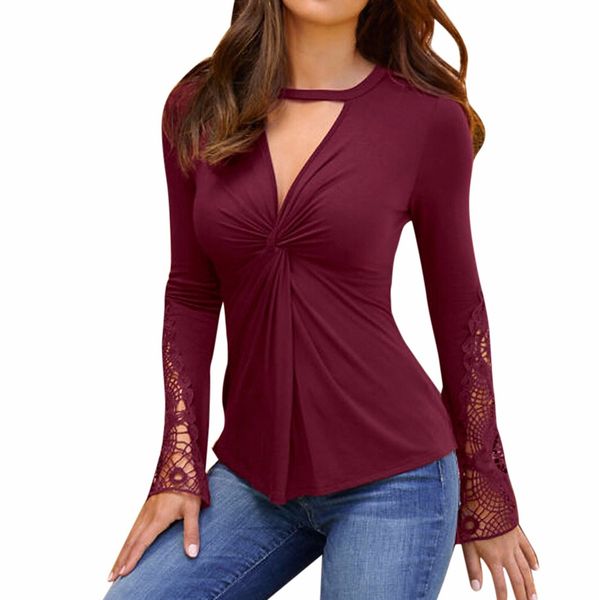 womens and blouses tunic lace v neck hollow out tee shirt long sleeve women clothing blusa feminina, White
womens and blouses tunic lace v neck hollow out tee shirt long sleeve women clothing blusa feminina, White