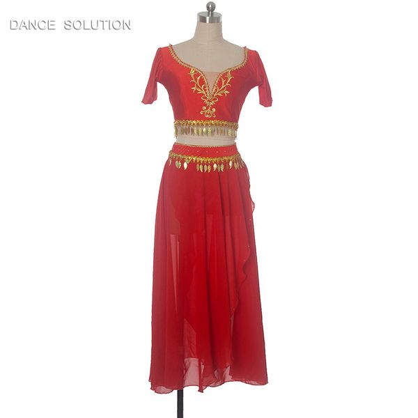2 in 1 costume red spandex short sleeve dance and long chiffon skirt for girls performance dancing costumes 18796, Black;red
2 in 1 costume red spandex short sleeve dance and long chiffon skirt for girls performance dancing costumes 18796, Black;red