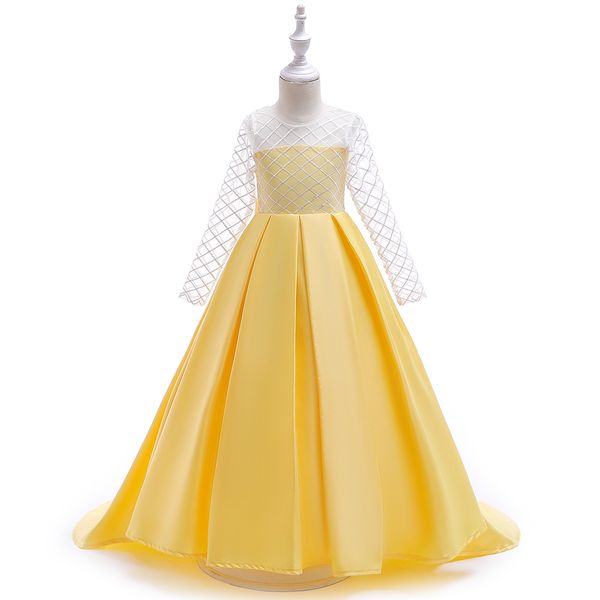 children's dress girls rhombic tube long sleeve dress big bow pink small trailing princess dress, Red;yellow
children's dress girls rhombic tube long sleeve dress big bow pink small trailing princess dress, Red;yellow