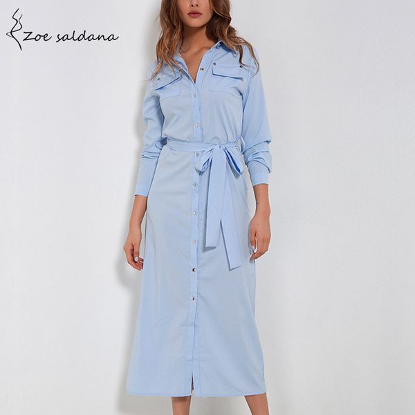 zoe saldana 2018 women long sleeve single breasted fashion dresses elegant office lady mid-calf vestidos dresses, White;black
zoe saldana 2018 women long sleeve single breasted fashion dresses elegant office lady mid-calf vestidos dresses, White;black