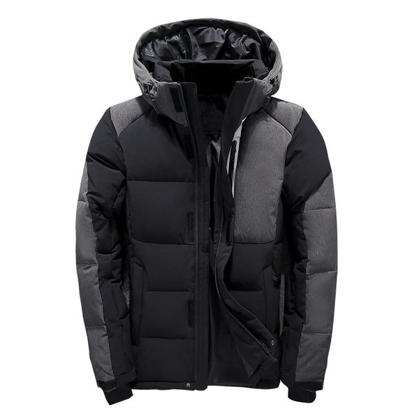 men winter down jacket white duck down parka winter coats hooded men's jacket thick snow coat, Black
men winter down jacket white duck down parka winter coats hooded men's jacket thick snow coat, Black