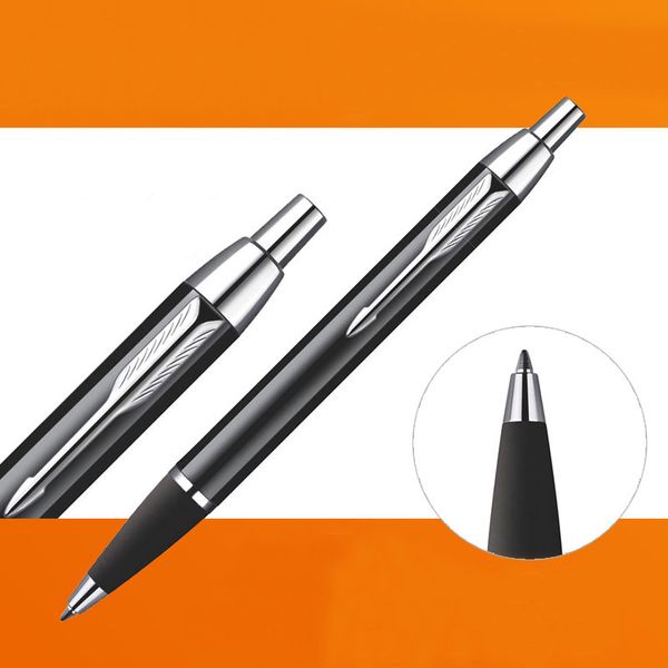 

business full metal parker im ballpoint pen 0.5mm nib office school writing stationery for student gift, Blue;orange