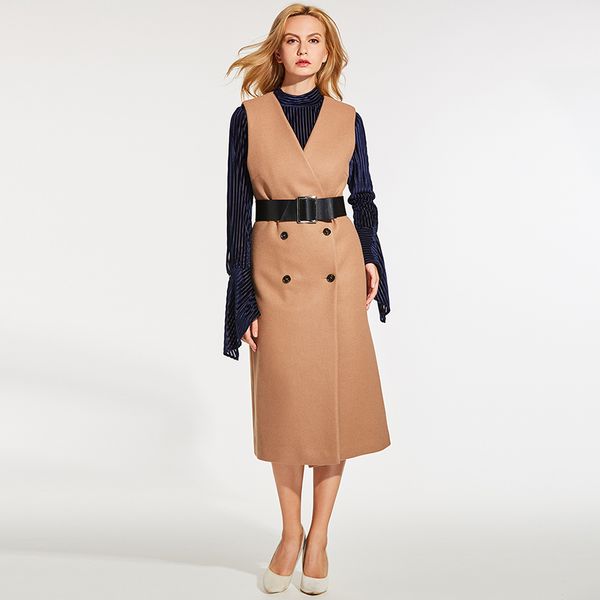 women fashion elegant office lady pocket autumn winter vest waistcoat wool blends plus size camel casual outwear feminino vest, Black;white
women fashion elegant office lady pocket autumn winter vest waistcoat wool blends plus size camel casual outwear feminino vest, Black;white
