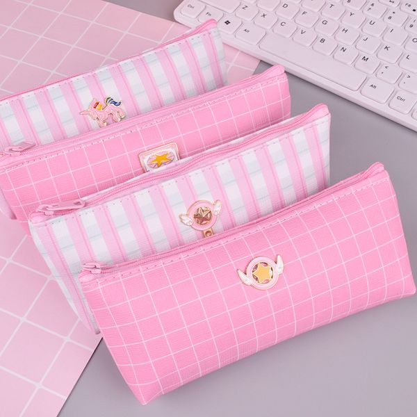 new pink square grid waterproof pu student pencil case school pencil cases for girl stationery canvas bag 
new pink square grid waterproof pu student pencil case school pencil cases for girl stationery canvas bag