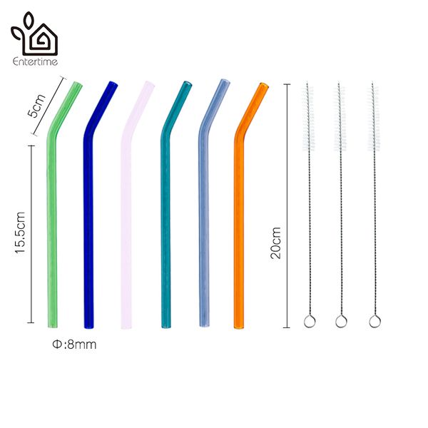 entertime set of 6pcs reusable glass straws multi-colored healthy pyrex glass drinking straw+3 pcs cleaner brush
entertime set of 6pcs reusable glass straws multi-colored healthy pyrex glass drinking straw+3 pcs cleaner brush