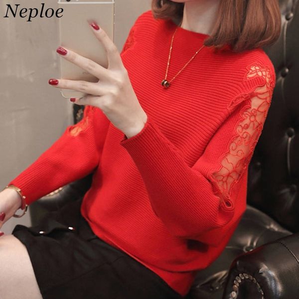 neploe women pullovers and sweaters long sleeve lace hollow out jumper slash neck knitwear new arrival pull femme 36037, White;black
neploe women pullovers and sweaters long sleeve lace hollow out jumper slash neck knitwear new arrival pull femme 36037, White;black