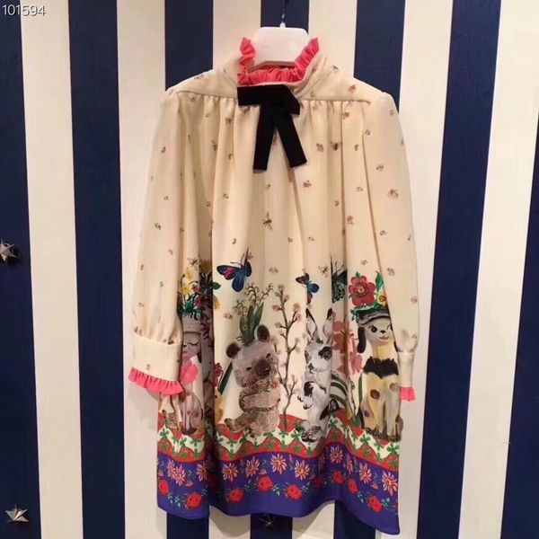 New Fashion kids dress 2018 spring autumn children's clothing girls Long sleeves silk dress Cartoon animals Printed Butterfly dresses tops
New Fashion kids dress 2018 spring autumn children's clothing girls Long sleeves silk dress Cartoon animals Printed Butterfly dresses tops