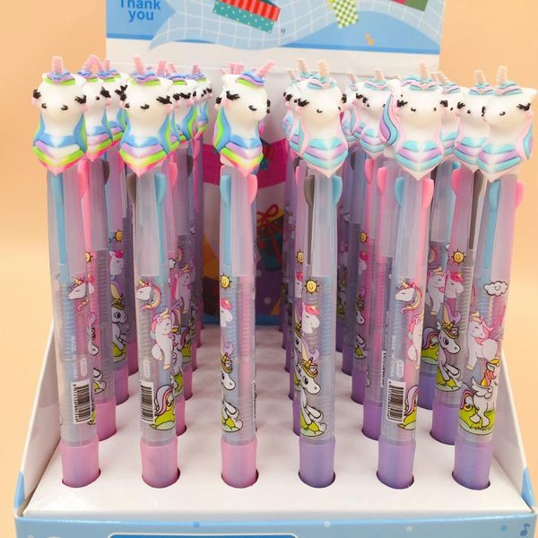 4 pcs/lot 3 color ink 0.5mm refill ballpoint pen cute unicorn cartoon ballpen stationery office accessories school supplies, Blue;orange
4 pcs/lot 3 color ink 0.5mm refill ballpoint pen cute unicorn cartoon ballpen stationery office accessories school supplies, Blue;orange