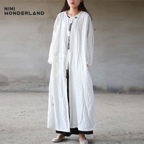 nini wonderland autumn trench coat women cotton long trench coats female tearing the edge cardigan spring loose big size coats, Tan;black
nini wonderland autumn trench coat women cotton long trench coats female tearing the edge cardigan spring loose big size coats, Tan;black