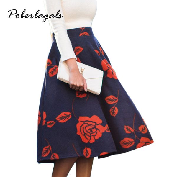 women's 2016 spring fall fashion retro heard rose printed high waist pocket ball gown a-line length midi skirts, Black
women's 2016 spring fall fashion retro heard rose printed high waist pocket ball gown a-line length midi skirts, Black