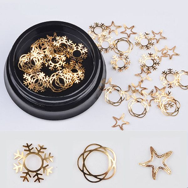 new christmas 1 box gold hollow nail art decoration snowflake star nail jewelry with designs irregular accessories tools, Silver;gold
new christmas 1 box gold hollow nail art decoration snowflake star nail jewelry with designs irregular accessories tools, Silver;gold