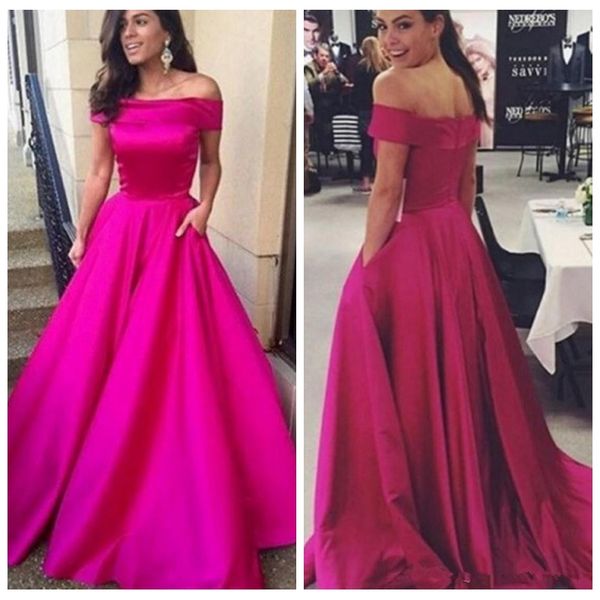 2021 bateau neck short sleeves prom dresses pocket satin elegant formal a-line long sweep train zipper back formal evening party dresses, Black
2021 bateau neck short sleeves prom dresses pocket satin elegant formal a-line long sweep train zipper back formal evening party dresses, Black