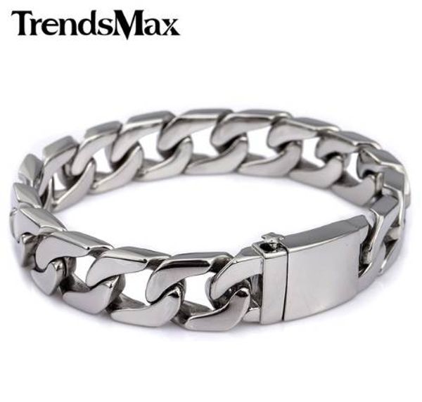 trendsmax 13mm 316l stainless steel bracelet mens wristband curb silver color, Golden;silver
trendsmax 13mm 316l stainless steel bracelet mens wristband curb silver color, Golden;silver