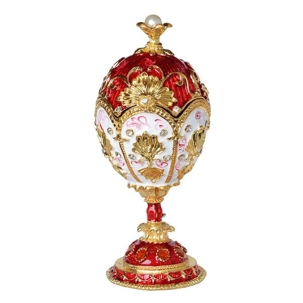 large faberge red jeweled trinket jewelry ring box easter egg russian craft wedding birthday christmas gift for her christmas, Black;white
large faberge red jeweled trinket jewelry ring box easter egg russian craft wedding birthday christmas gift for her christmas, Black;white