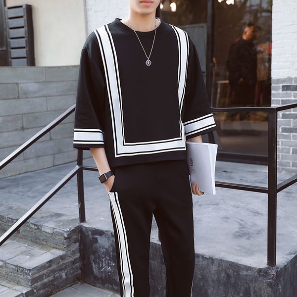 vintage track suit spring summer casual jogger sporting tracksuit hip hop mens set contrast square shape men 's suit black white, Gray
vintage track suit spring summer casual jogger sporting tracksuit hip hop mens set contrast square shape men 's suit black white, Gray