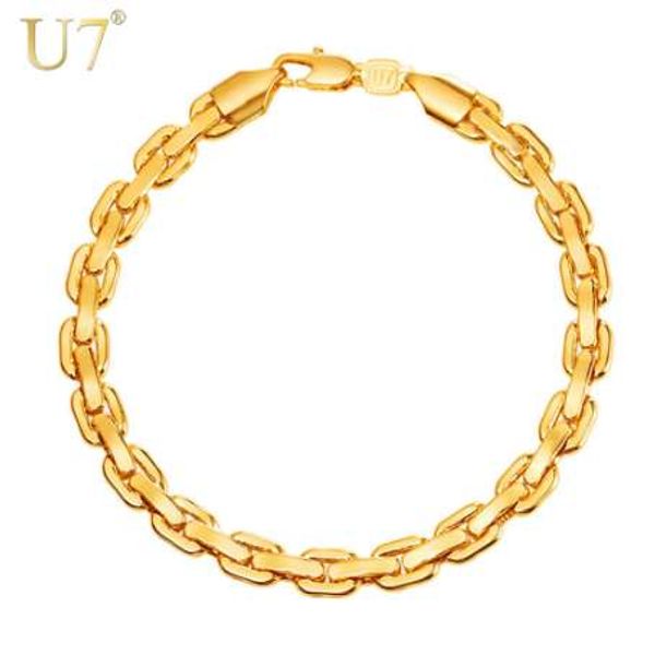 u7 hip hop cable link chain bracelet men jewelry gift 21cm 6mm gold/silver/black color bracelets wholesale h1023
u7 hip hop cable link chain bracelet men jewelry gift 21cm 6mm gold/silver/black color bracelets wholesale h1023