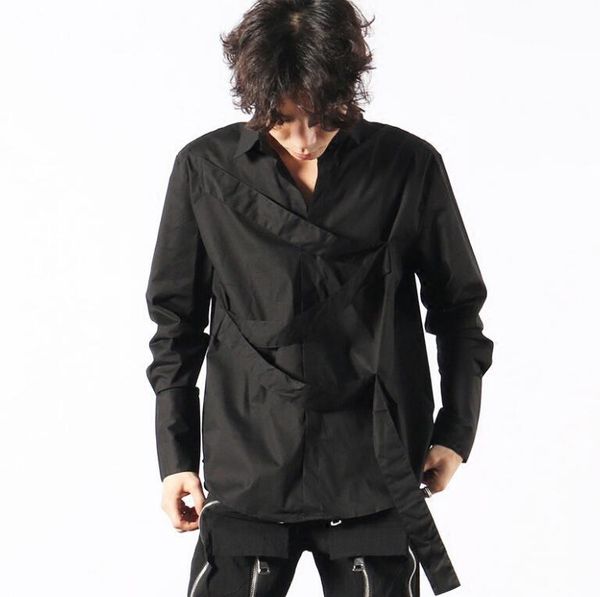2018 new hair stylist loose wild fashion shirt trend handsome men's long-sleeved casual shirt, White;black
2018 new hair stylist loose wild fashion shirt trend handsome men's long-sleeved casual shirt, White;black