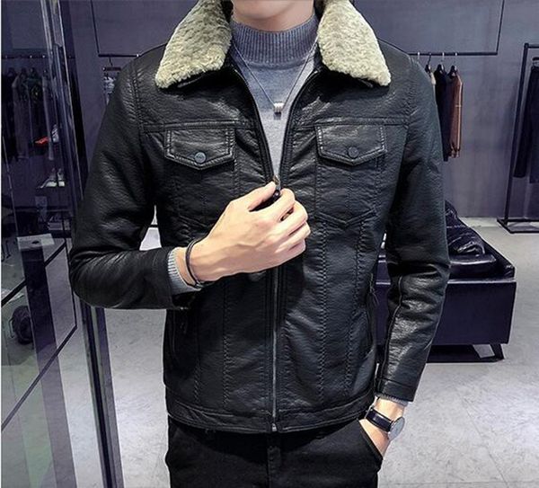 men autumn winter fashion boutique business korean version of europe and the united states trim mao collar pu leather coat l-4xl, Black
men autumn winter fashion boutique business korean version of europe and the united states trim mao collar pu leather coat l-4xl, Black