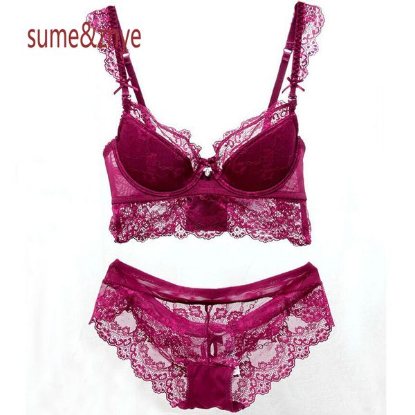 summer 2018 underwear women slip-resistant floral lace bra and pants set side adjustment gather lingerie push up bra sets, Red;black
summer 2018 underwear women slip-resistant floral lace bra and pants set side adjustment gather lingerie push up bra sets, Red;black