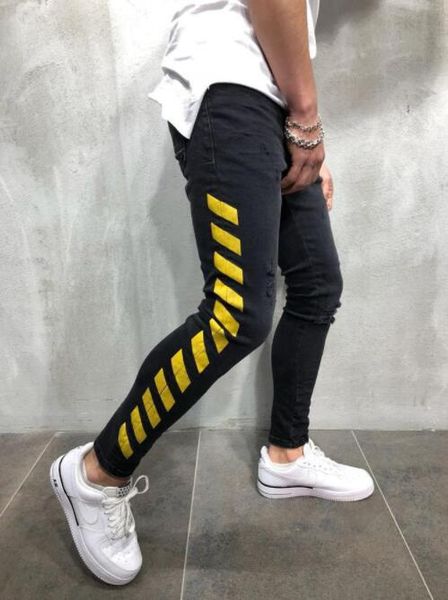 side striped design mens jeans slim long denim pencil pants hommes hip hop letter print ripped jeans man high street jeans mens clothing, Blue
side striped design mens jeans slim long denim pencil pants hommes hip hop letter print ripped jeans man high street jeans mens clothing, Blue