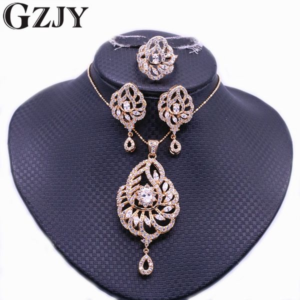 gzjy luxury bridal jewelry champagne gold color zircon pendant necklace earring ring set for women fashion wedding party gift, Silver
gzjy luxury bridal jewelry champagne gold color zircon pendant necklace earring ring set for women fashion wedding party gift, Silver