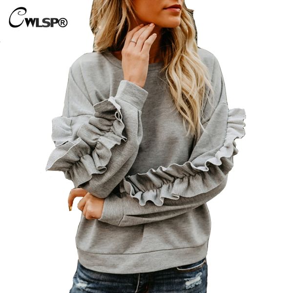 cwlsp fashion pullover sweatshirt women ruffles long ruched sleeve hoodies harajuku moletom feminino sweatshirts women, Black
cwlsp fashion pullover sweatshirt women ruffles long ruched sleeve hoodies harajuku moletom feminino sweatshirts women, Black