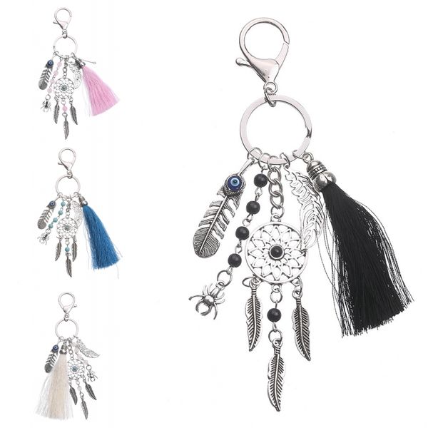 bohemian tassel dream catcher key chain women turquoise leaves bag pendant keychain car decor ornament 4 colors d580q, Silver
bohemian tassel dream catcher key chain women turquoise leaves bag pendant keychain car decor ornament 4 colors d580q, Silver
