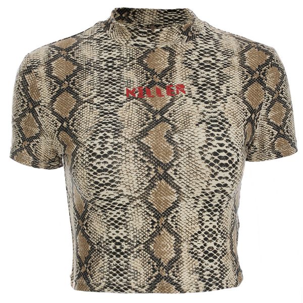 focal20 streetwear women snake print t shirts summer fashion letter print cropped t shirt slim half collar crop top, White
focal20 streetwear women snake print t shirts summer fashion letter print cropped t shirt slim half collar crop top, White