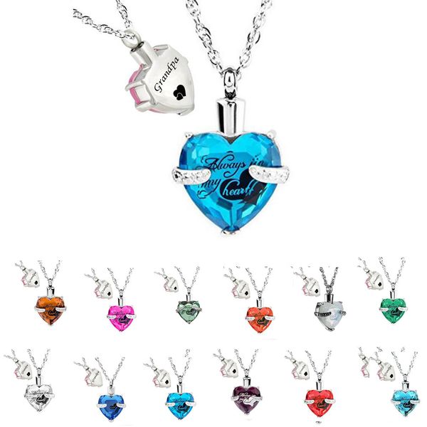 grandpa glass cremation jewelry always in my heart birthstone pendant urn necklace ashes holder keepsake, Silver
grandpa glass cremation jewelry always in my heart birthstone pendant urn necklace ashes holder keepsake, Silver