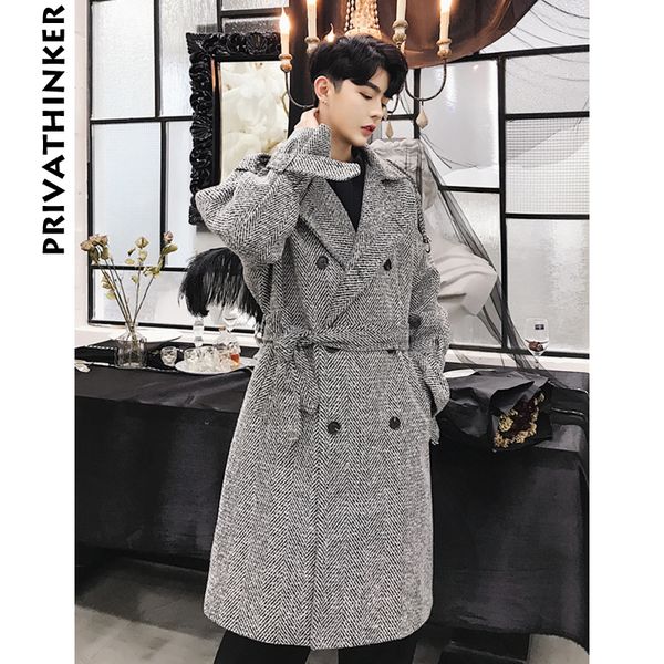 designer wool trench coat 2018 mens long blends coat winter male korean fashions autumn windbreaker outwear, Black
designer wool trench coat 2018 mens long blends coat winter male korean fashions autumn windbreaker outwear, Black