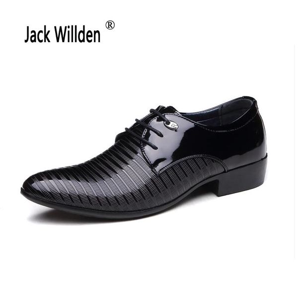 jack willden spring autumn men leather shoes pointed toe patent leather dress wedding shoe business formal lace up oxfords flats, Black
jack willden spring autumn men leather shoes pointed toe patent leather dress wedding shoe business formal lace up oxfords flats, Black