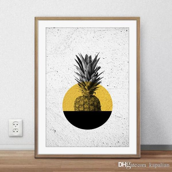 art design pineapple poster print fruits minimalism plants wall decor pictures painting home decor poster canvas unframe 16 24 36 47 inches