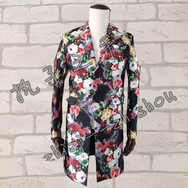 new mens slim long flower jacket/party/stage performance/club stuido/can customs size, White;black
new mens slim long flower jacket/party/stage performance/club stuido/can customs size, White;black