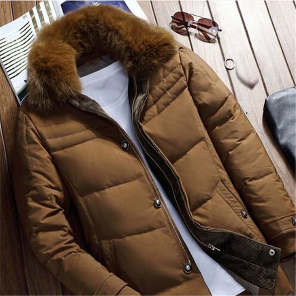 real fur collar down coat men's hooded warm jacket winter parka winterjacken coats, Black;white
real fur collar down coat men's hooded warm jacket winter parka winterjacken coats, Black;white