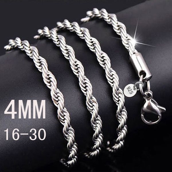 selling 925 sterling silver necklaces jewelry twist rope chain necklace 4mm 16inch/18inch/20inch/22inch/24inch kka1091
selling 925 sterling silver necklaces jewelry twist rope chain necklace 4mm 16inch/18inch/20inch/22inch/24inch kka1091