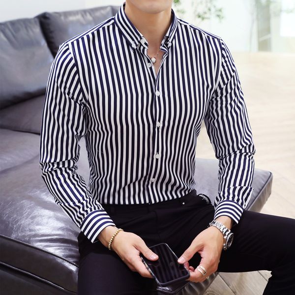 jcchenfs 2018 new fashion men's casual shirt high quality tops striped design official large size business shirt male, White;black
jcchenfs 2018 new fashion men's casual shirt high quality tops striped design official large size business shirt male, White;black