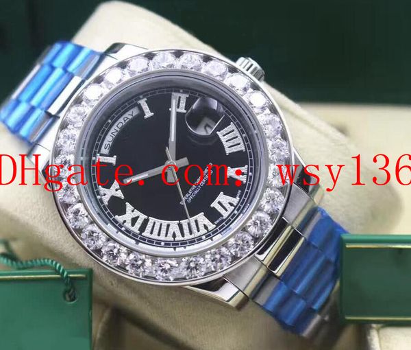 5 color luxury day-date ii president 218238 stainless bracelet big diamond bezel dial men's casual watches automatic mechanical men, Slivery;brown
5 color luxury day-date ii president 218238 stainless bracelet big diamond bezel dial men's casual watches automatic mechanical men, Slivery;brown