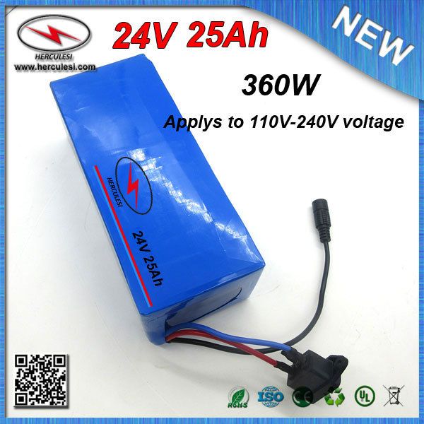 big capacity 24v 25ah lithium ion battery pack for 700w electric bicycle bike with pvc case 18650 cell 15a bms + 2a charger
big capacity 24v 25ah lithium ion battery pack for 700w electric bicycle bike with pvc case 18650 cell 15a bms + 2a charger