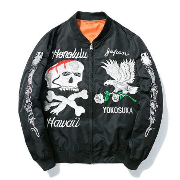 embroidery skull eagle men jackets streetwear bomber jacket windbreaker autumn winter hip hop black jacket coat 2018 men clothes, Black;brown
embroidery skull eagle men jackets streetwear bomber jacket windbreaker autumn winter hip hop black jacket coat 2018 men clothes, Black;brown
