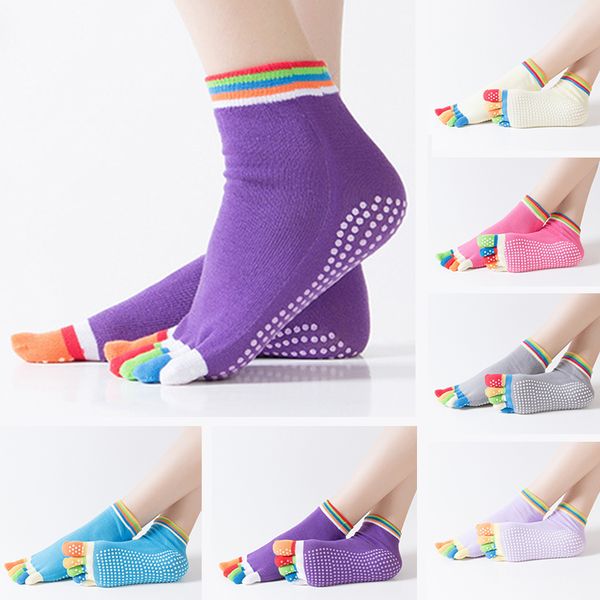 women sports colorful five-toe yoga socks fitness pilates cotton socks anti slip toe yoga sport calcetines, Black
women sports colorful five-toe yoga socks fitness pilates cotton socks anti slip toe yoga sport calcetines, Black