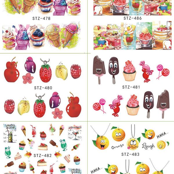 18 sheets/set cake ice cream nail sticker colorful fruit women girls nail decal wrap manicure decor, Black
18 sheets/set cake ice cream nail sticker colorful fruit women girls nail decal wrap manicure decor, Black