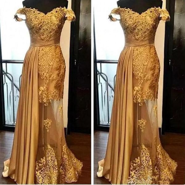 gold off shoulder evening dresses beads lace appliques see through prom dress sheath pleats satin women formal wear party gowns, Black;red
gold off shoulder evening dresses beads lace appliques see through prom dress sheath pleats satin women formal wear party gowns, Black;red