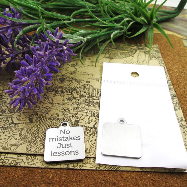 40pcs--"no mistakes just lessons"stainless steel charms more style for choosing diy charms pendants for necklace, Bronze;silver
40pcs--"no mistakes just lessons"stainless steel charms more style for choosing diy charms pendants for necklace, Bronze;silver