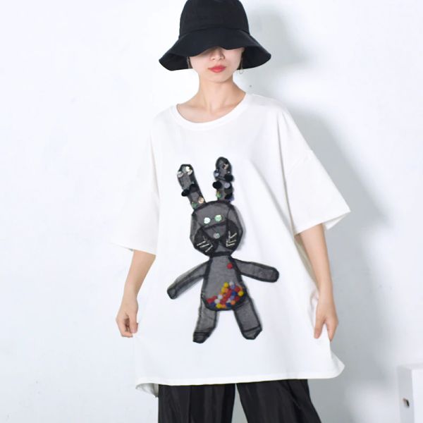 Polyester New Autumn Summer Round Neck Short Sleeve Nailed Gauze Squins Split Joint Big Size T-Shirt Women Fashion Tide Female
Polyester New Autumn Summer Round Neck Short Sleeve Nailed Gauze Squins Split Joint Big Size T-Shirt Women Fashion Tide Female