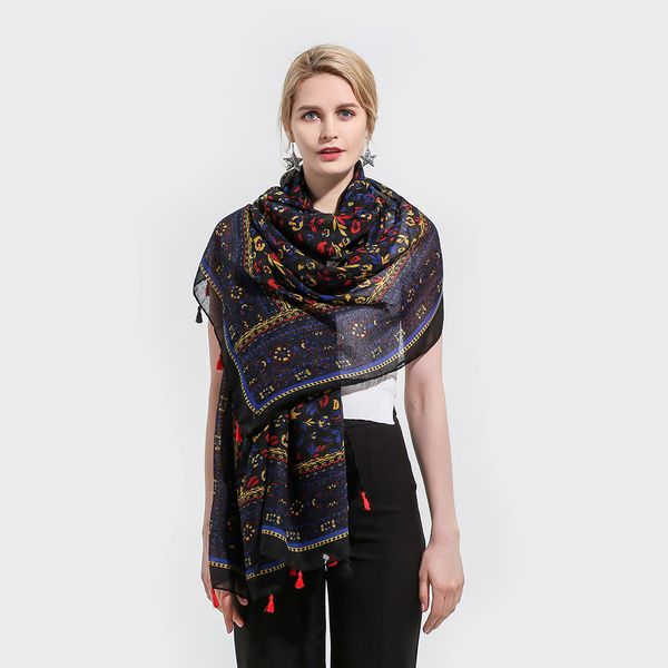 winfox new brand women ladies fashion multicolor black yellow color floral long shawl wrap flower scarves with tassel, Blue;gray
winfox new brand women ladies fashion multicolor black yellow color floral long shawl wrap flower scarves with tassel, Blue;gray