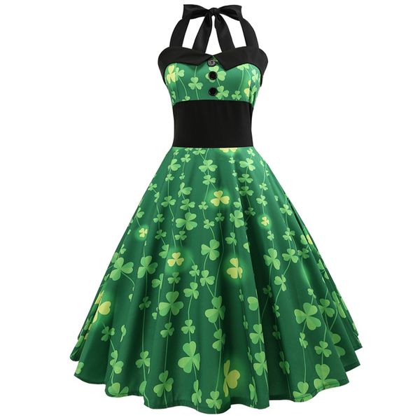 3 colors halter dress with button design contrast ruched patchwork leaf/floral/clover print summer dress sundress vestido robe, White;black
3 colors halter dress with button design contrast ruched patchwork leaf/floral/clover print summer dress sundress vestido robe, White;black