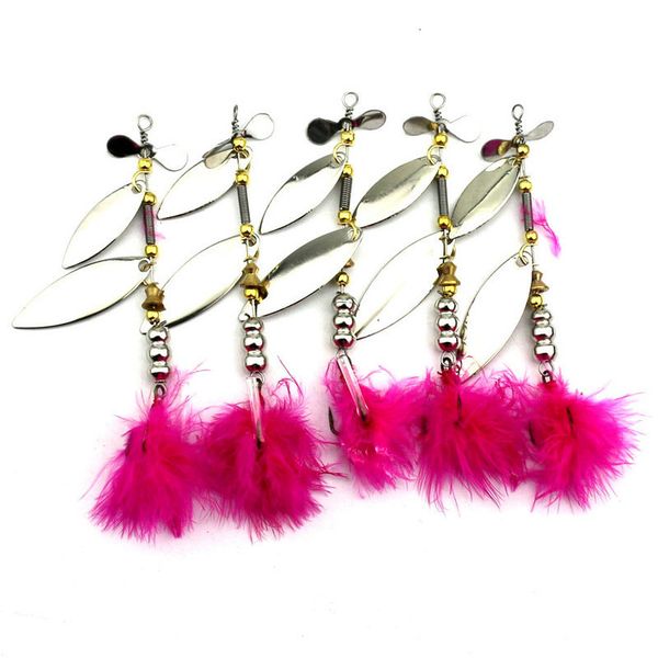 5pcs feather fishing hooks,rooster tail, fishing spinner spoon lures rotatable inline bass trout fishing tackle baits 10cm-11.3g spinners,s
5pcs feather fishing hooks,rooster tail, fishing spinner spoon lures rotatable inline bass trout fishing tackle baits 10cm-11.3g spinners,s