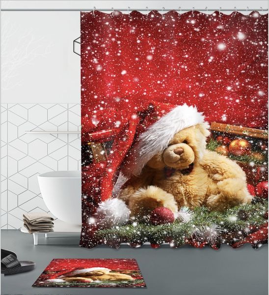 christmas bear gift 3d print custom waterproof bathroom modern shower curtain polyester fabric bathroom curtain door mat sets
christmas bear gift 3d print custom waterproof bathroom modern shower curtain polyester fabric bathroom curtain door mat sets